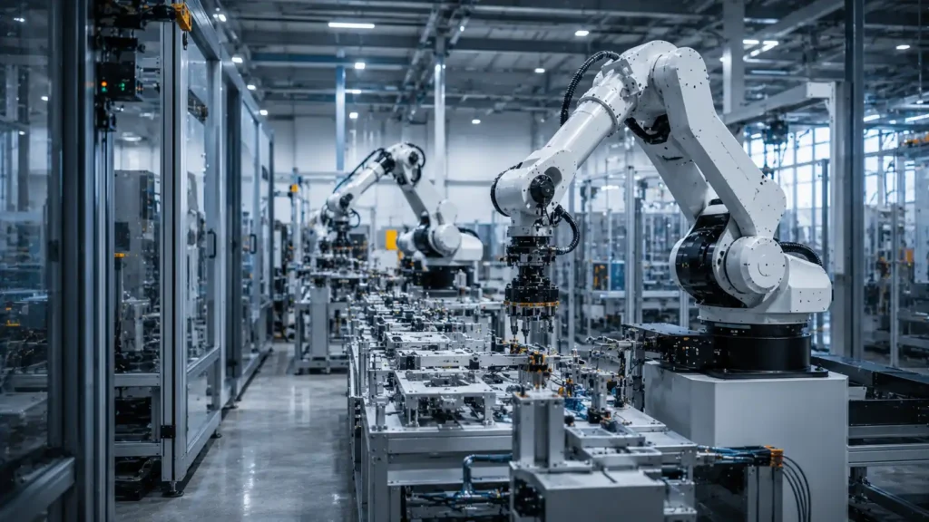Industrial robotic systems integrating high-precision mechanical components for automation and material handling applications.